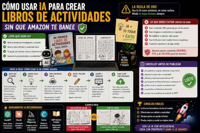 usar IA para crear libros de actividades Amazon KDP