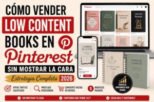 Vender Low Content Books en Pinterest Sin Mostrar la Cara (2026)